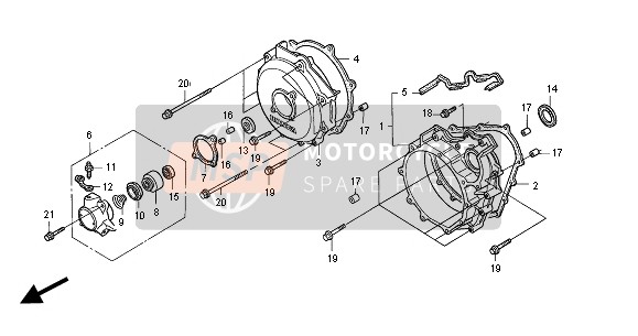 Honda ST1100 2001 CLUTCH COVER for a 2001 Honda ST1100