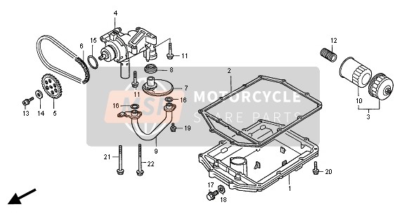 Honda ST1100 2001 OIL PUMP  for a 2001 Honda ST1100