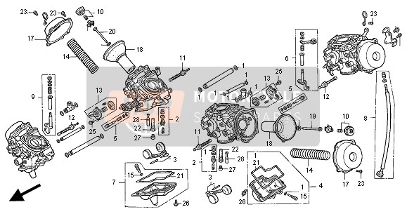 Honda ST1100 2001 Carburador (Partes componentes) para un 2001 Honda ST1100