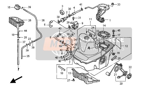 Honda ST1100 2001 Depósito de combustible para un 2001 Honda ST1100