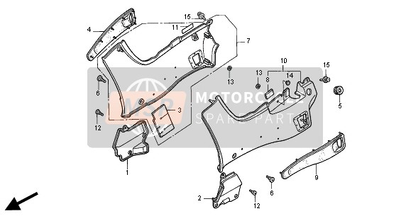 Honda ST1100 2001 Couvercle latéral pour un 2001 Honda ST1100