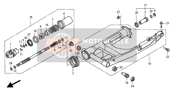 Honda ST1100 2001 SWINGARM  for a 2001 Honda ST1100