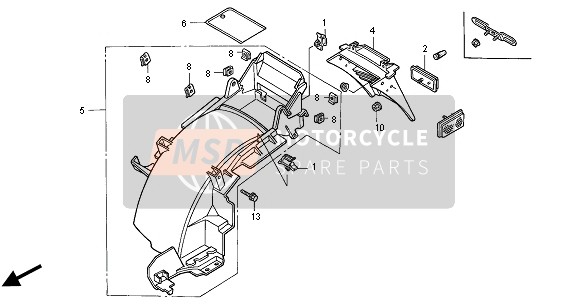 Honda ST1100 2001 Garde-boue arrière pour un 2001 Honda ST1100