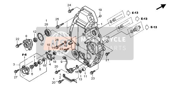 Honda ST1300A 2003 REAR CRANKCASE COVER for a 2003 Honda ST1300A