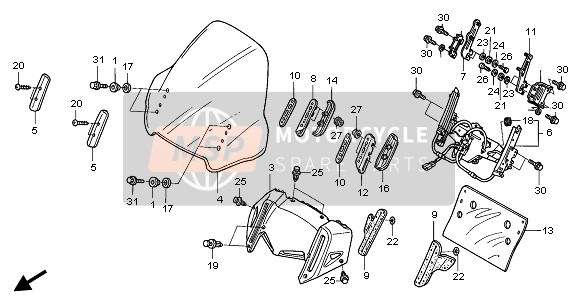 Honda ST1300A 2003 WINDSCREEN for a 2003 Honda ST1300A