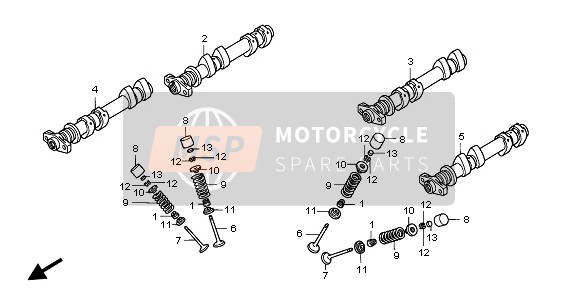 Honda ST1300 2003 Albero A Camme & Valvola per un 2003 Honda ST1300