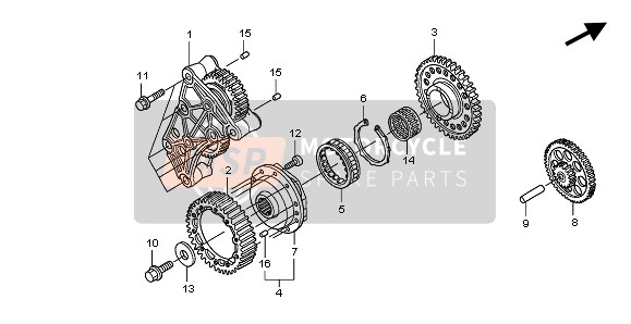 Honda ST1300 2003 STARTING CLUTCH for a 2003 Honda ST1300