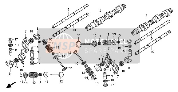 Honda GL1500A 1997 Arbre À Cames & Soupape pour un 1997 Honda GL1500A