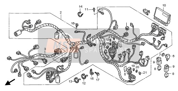 Honda ST1300 2003 Mazo de cables para un 2003 Honda ST1300