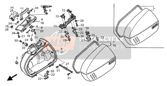 Honda ST1300 2003 Borsa da sella per un 2003 Honda ST1300