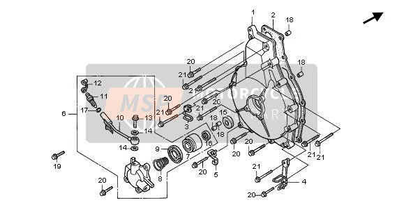 Honda GL1500A 1997 Couvercle d'embrayage pour un 1997 Honda GL1500A