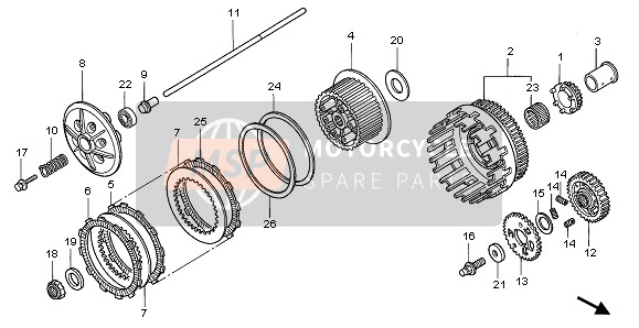 Honda VTR1000SP 2003 Embrague para un 2003 Honda VTR1000SP