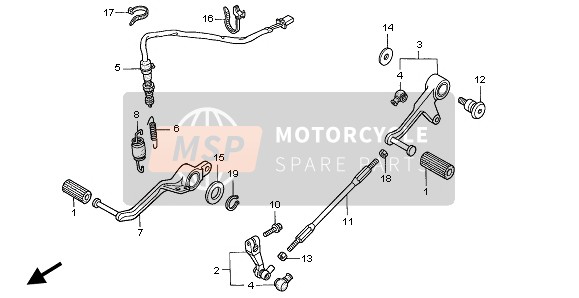 Honda VTR1000SP 2003 PEDAL for a 2003 Honda VTR1000SP