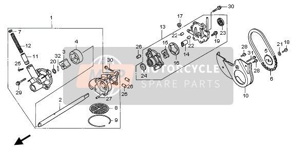 Honda GL1500A 1997 OIL PUMP for a 1997 Honda GL1500A