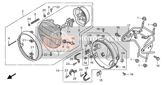 Honda CBF600N 2007 HEADLIGHT (UK) for a 2007 Honda CBF600N