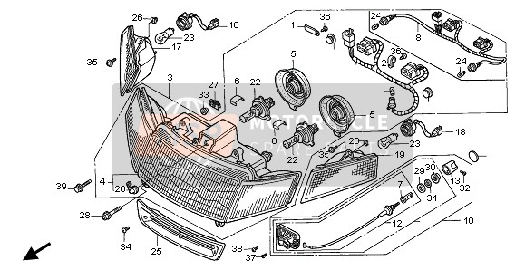 34901MN5003, Bulb, Headlight (12V 45/45W), Honda, 0