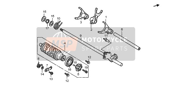 Honda CBF600NA 2007 IngranaggioShift Drum per un 2007 Honda CBF600NA