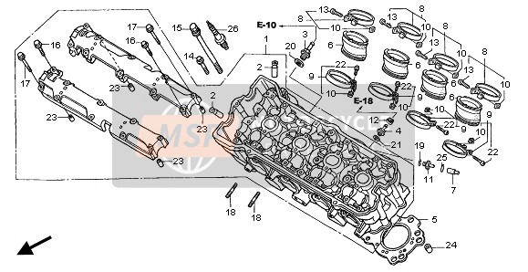 Honda CBF600S 2007 Cabeza de cilindro para un 2007 Honda CBF600S