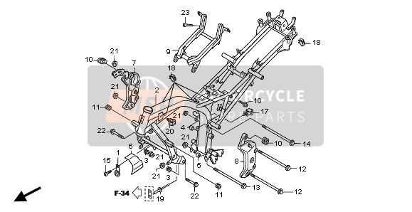 Honda CBF600S 2007 Cuerpo del marco para un 2007 Honda CBF600S