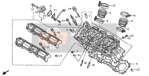 Honda CBR1100XX 2007 CYLINDER HEAD for a 2007 Honda CBR1100XX