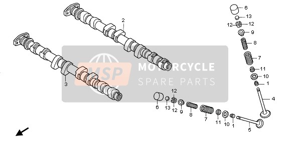 Honda CBR1100XX 2007 Arbre À Cames & Soupape pour un 2007 Honda CBR1100XX