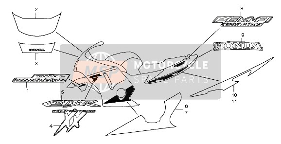 Honda CBR1100XX 2007 STREIFEN & MARKE für ein 2007 Honda CBR1100XX