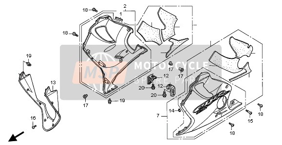 Honda CBR600F 2007 LOWER COWL for a 2007 Honda CBR600F