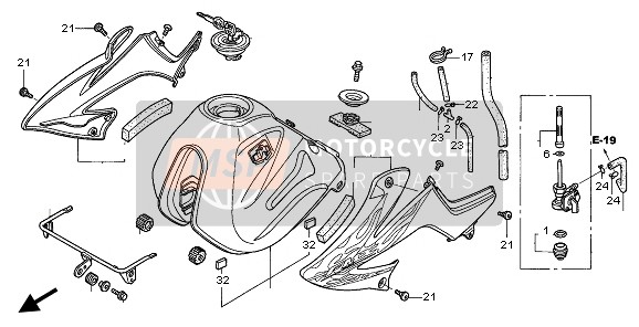 Honda FMX650 2007 Serbatoio di carburante per un 2007 Honda FMX650