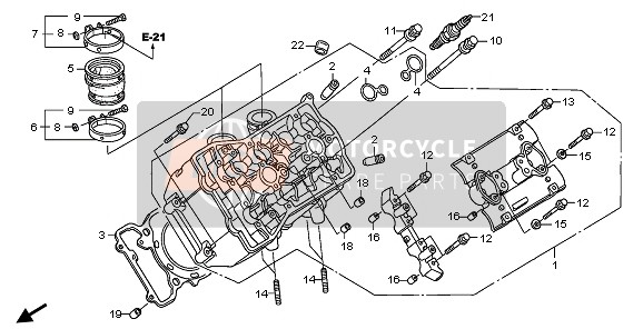 Honda ST1300A 2007 Culasse gauche pour un 2007 Honda ST1300A