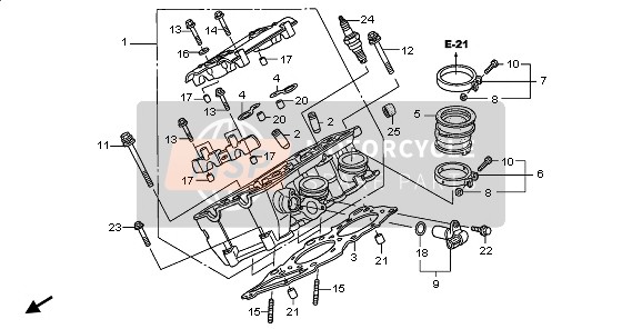 Honda ST1300A 2007 RIGHT CYLINDER HEAD for a 2007 Honda ST1300A