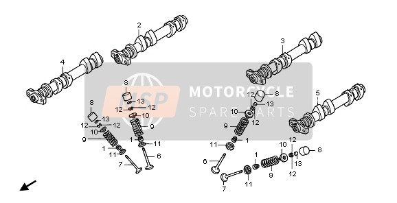 Honda ST1300A 2007 Árbol De Levas & Válvula para un 2007 Honda ST1300A