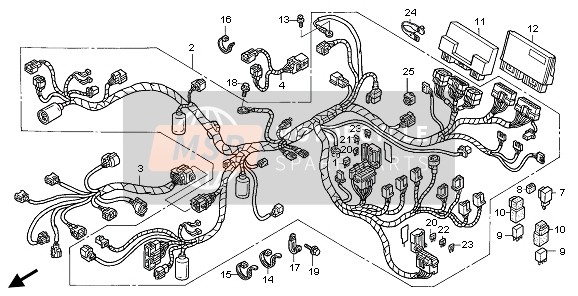 Honda ST1300A 2007 Mazo de cables para un 2007 Honda ST1300A