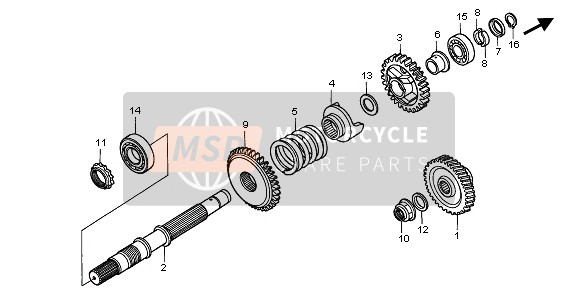 Honda GL1500C 1997 FINAL SHAFT for a 1997 Honda GL1500C