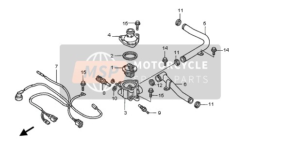 Honda GL1500C 1997 Waterpijp & Thermostaat voor een 1997 Honda GL1500C