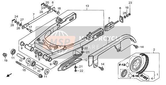 Honda VT125C 2007 SWINGARM for a 2007 Honda VT125C