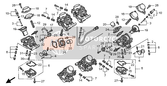 Honda GL1500C 1997 Carburador (Partes componentes) para un 1997 Honda GL1500C