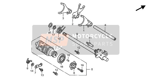 Honda CBF500 2008 EngranajeTambor de cambio para un 2008 Honda CBF500