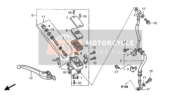 Honda CBF500 2008 FR. BRAKE MASTER CYLINDER for a 2008 Honda CBF500