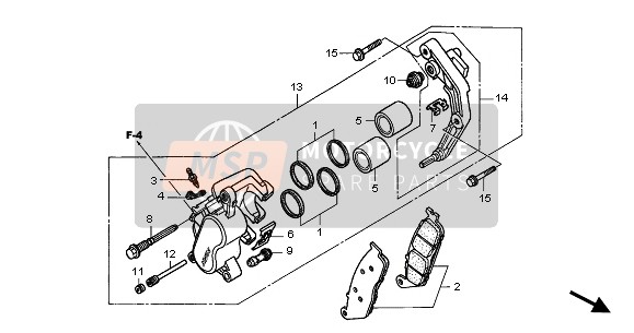 Honda CBF500 2008 BREMSSATTEL VORNE für ein 2008 Honda CBF500