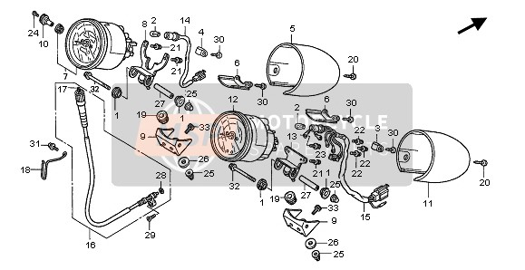 Honda GL1500C 1997 METER (KMH) for a 1997 Honda GL1500C