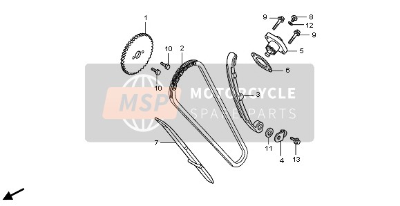 Honda CBR125RW 2008 STEUERKETTE & SPANNER für ein 2008 Honda CBR125RW