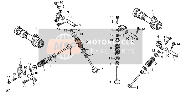 Honda VT125C 2008 Arbre À Cames & Soupape pour un 2008 Honda VT125C