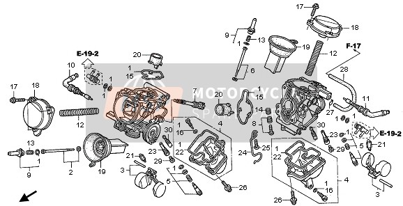 Honda VT125C 2008 Carburador (Partes componentes) para un 2008 Honda VT125C