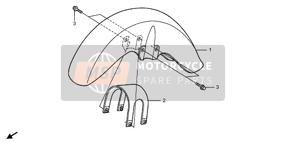 Honda VT125C 2008 Parafango anteriore per un 2008 Honda VT125C