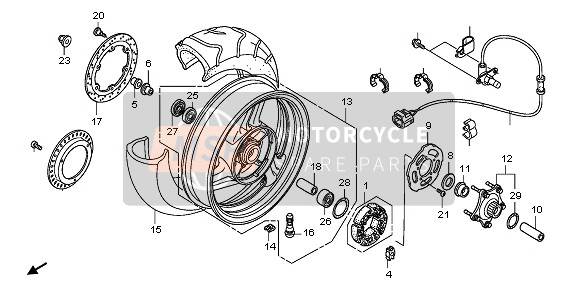 Honda NT700V 2009 REAR WHEEL for a 2009 Honda NT700V