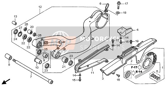 Honda VFR800 2010 SWINGARM for a 2010 Honda VFR800