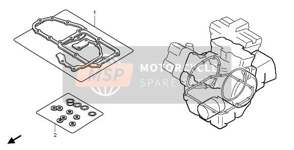 Honda VFR800A 2010 EOP-2 Gasket Kit B for a 2010 Honda VFR800A