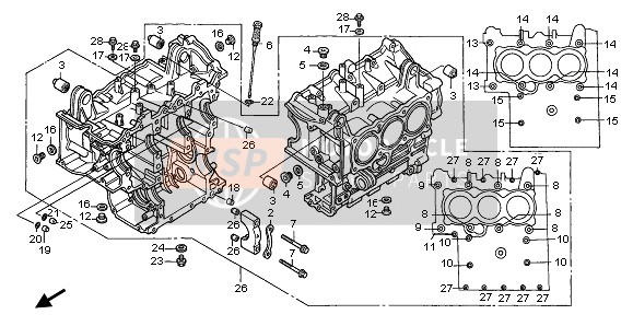 Honda GL1500SE 1997 Bloc-cylindres pour un 1997 Honda GL1500SE