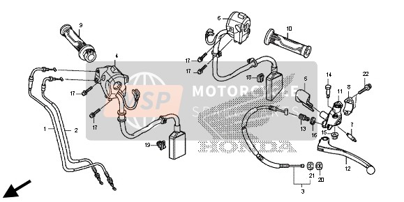 Honda CB500FA 2013 Leva della maniglia & Interruttore & Cavo per un 2013 Honda CB500FA