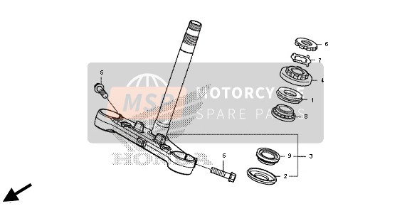 Honda CB500FA 2013 Tige de direction pour un 2013 Honda CB500FA